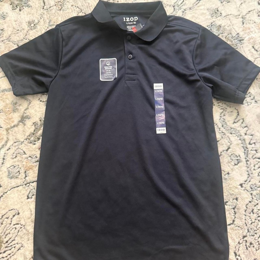 Izod‎ black polo shirt, Size L